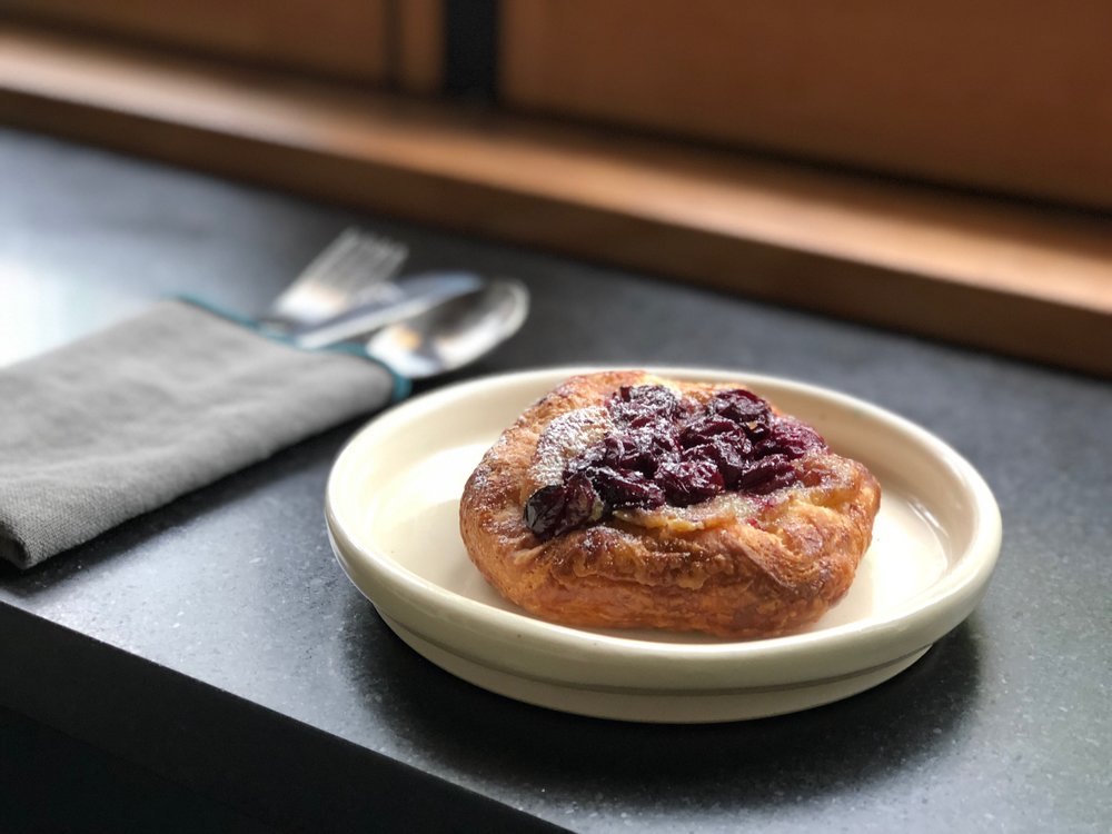 Fruit danish! Fruit toppings vary depending on the season